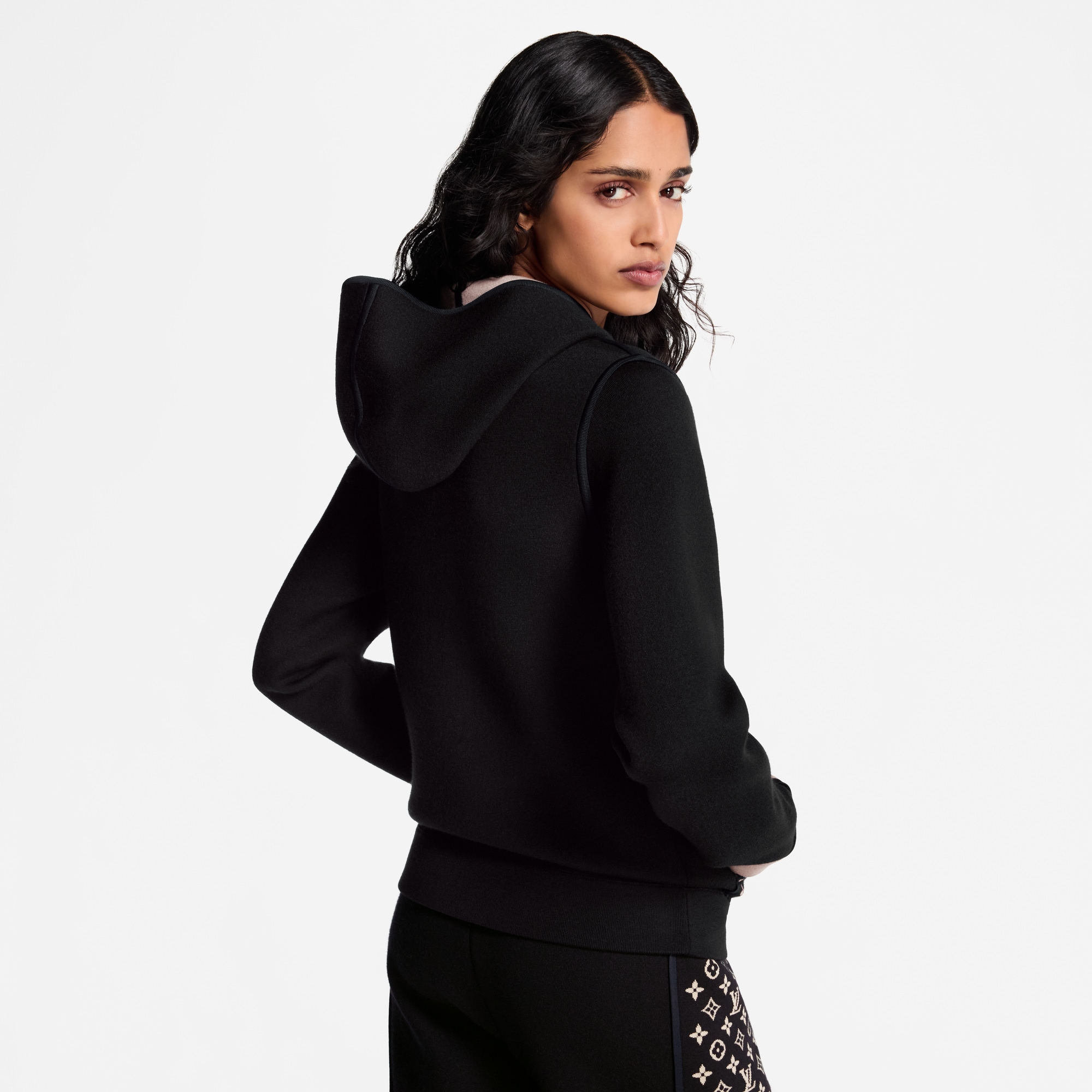 Monogram Accent Zip-Up Hoodie - Women - Ready-to-Wear | LOUIS